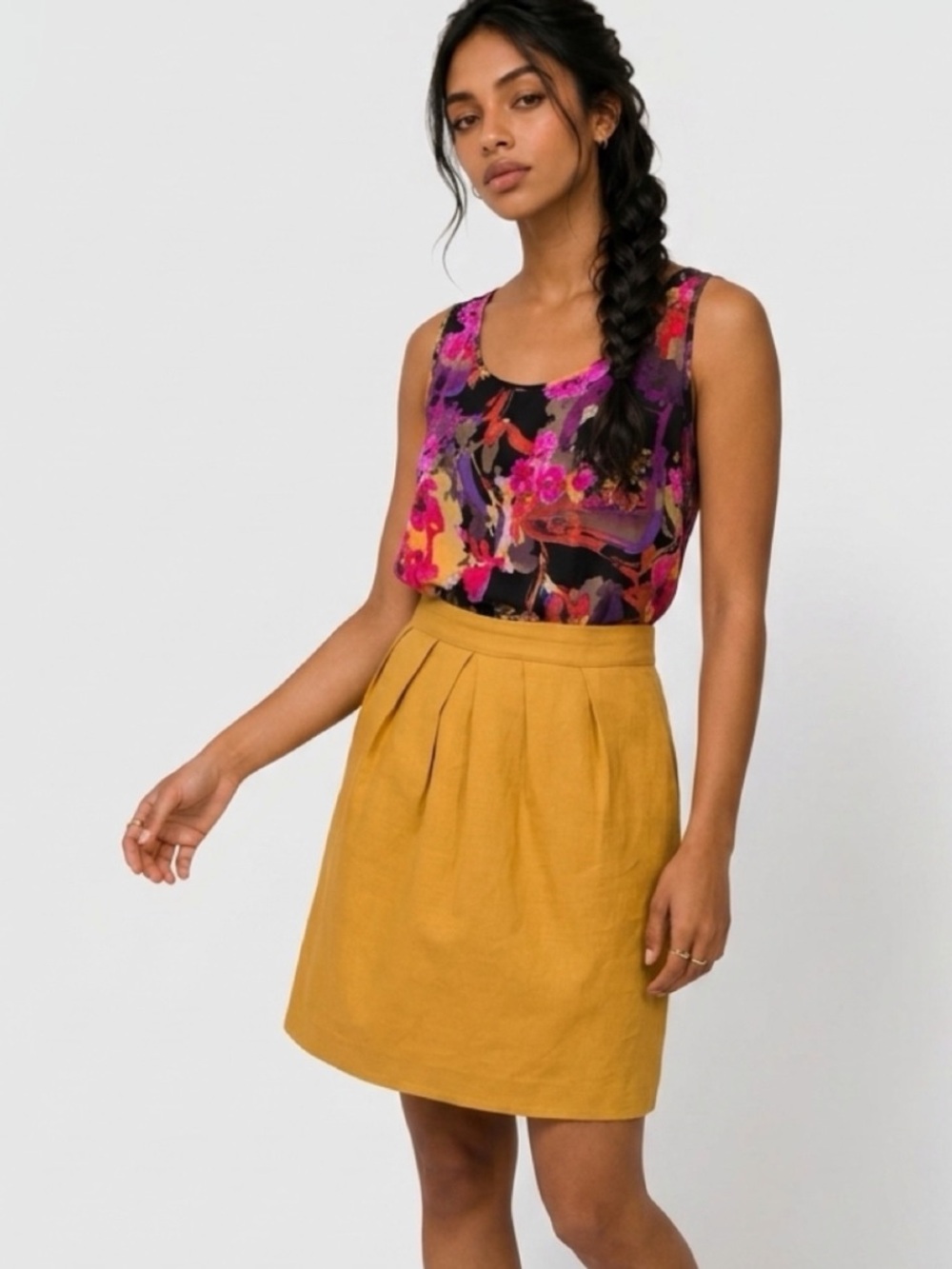 Anthropologie Tabitha Sz 14 Silk Blend Art-to-Wear Floral Sleeveless Lined Dress